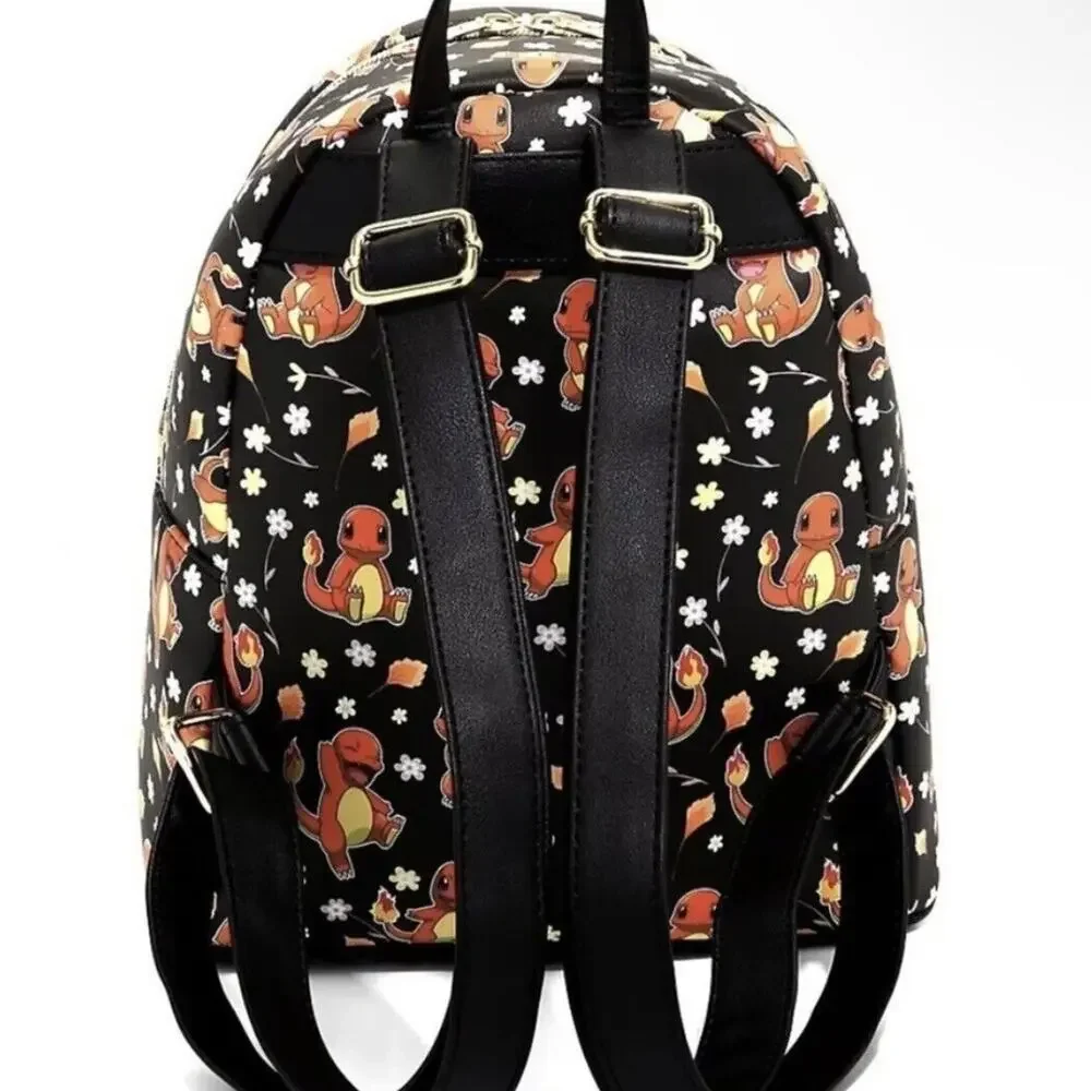 Loungefly Charmander Daisy Mini Backpack Bag Daisies POKÉMON All Over Print Blk